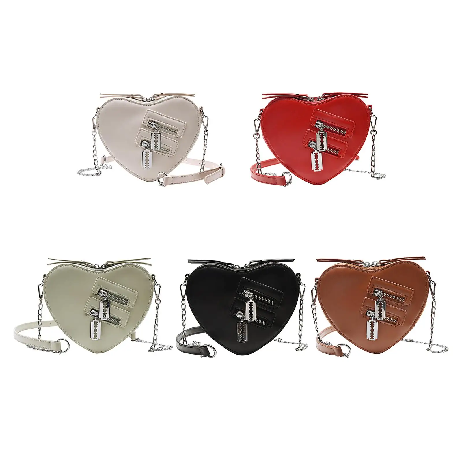 

Love Heart Shape Shoulder Bags Adjustable Shoulder Strap Pure Color Girls for Work