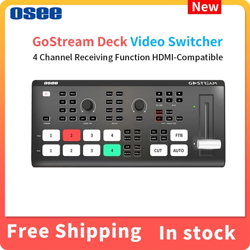 OSEE GoStream Deck видеопереключатель 4-канальная функция приема HDMI-совместимый для