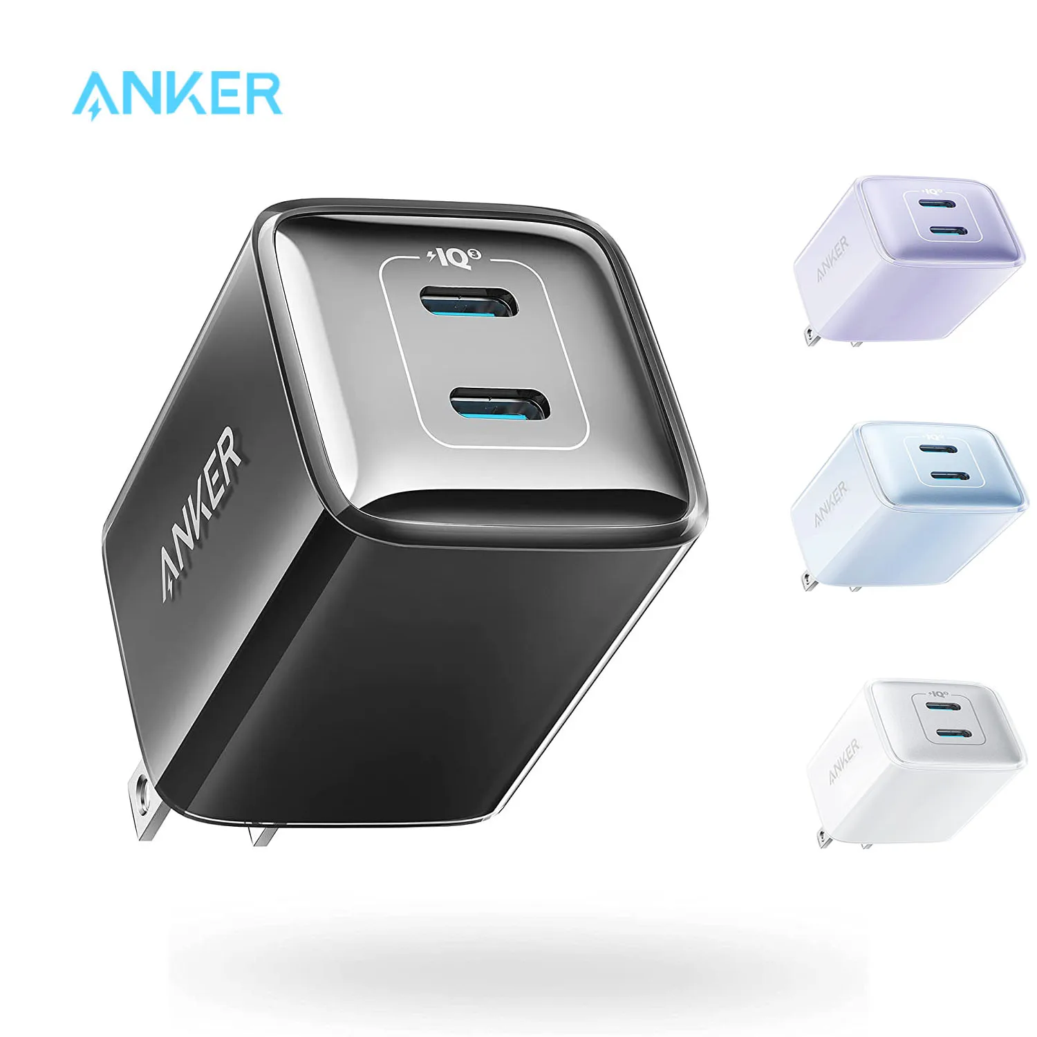 

Зарядное устройство Anker 521 (Nano Pro),40 Вт PIQ 3,0, компактное быстрое зарядное устройство с двумя портами USB C, для iPhone 14/13 Mini,Xiaomi