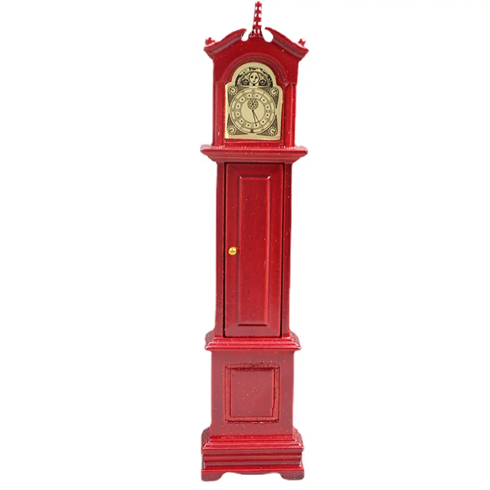 

Mini House Vintage Clock Decorative Miniature Model Metal Birthday Decoration for Girl