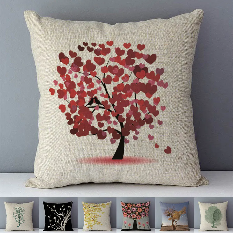 

Selected Life Trees Print Cozy Cushion Cover Home Decorative Pillows For Sofa Couch Seat Back Cushions 45x45cm fundas de cojines