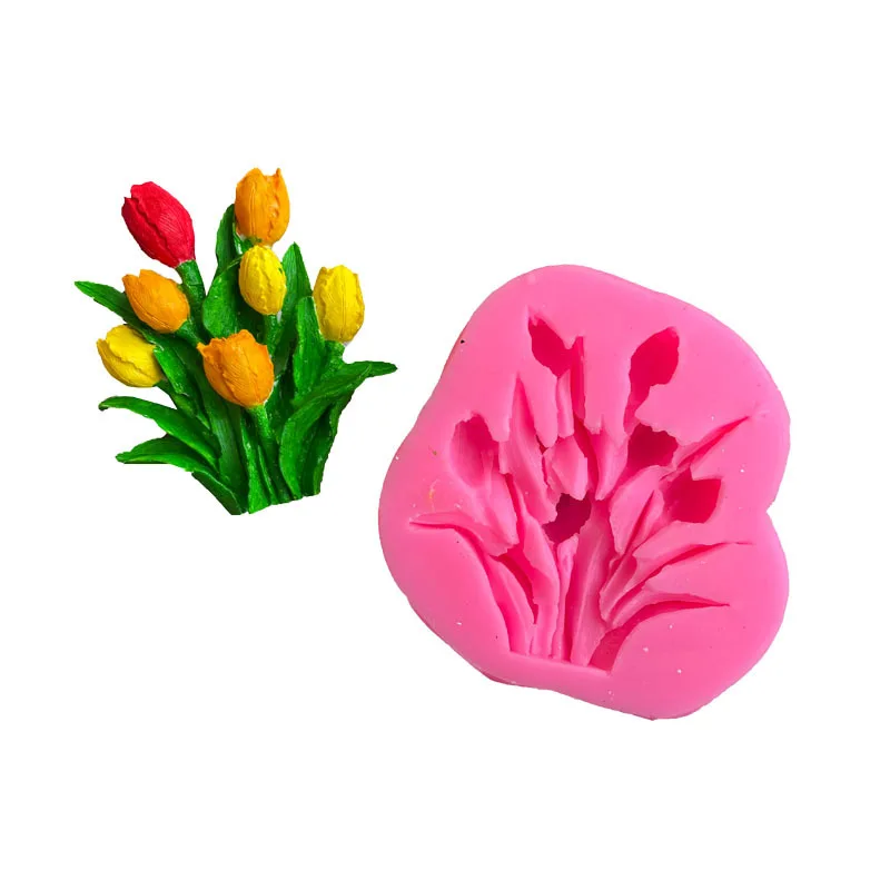 

3D Tulip Shape Silicone Mold Baking Mold Fondant Cake Chocolate Decorating Tools Resin Mould Clay Gumpaste Moulds