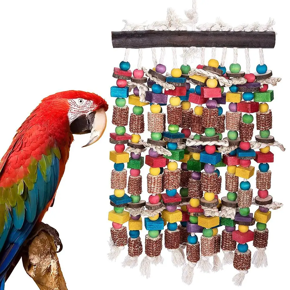 

Жевательная игрушка в виде птиц, попугаев, цветная подвесная деревянная игрушка в виде кусочка, аксессуары для птиц, товары для птиц