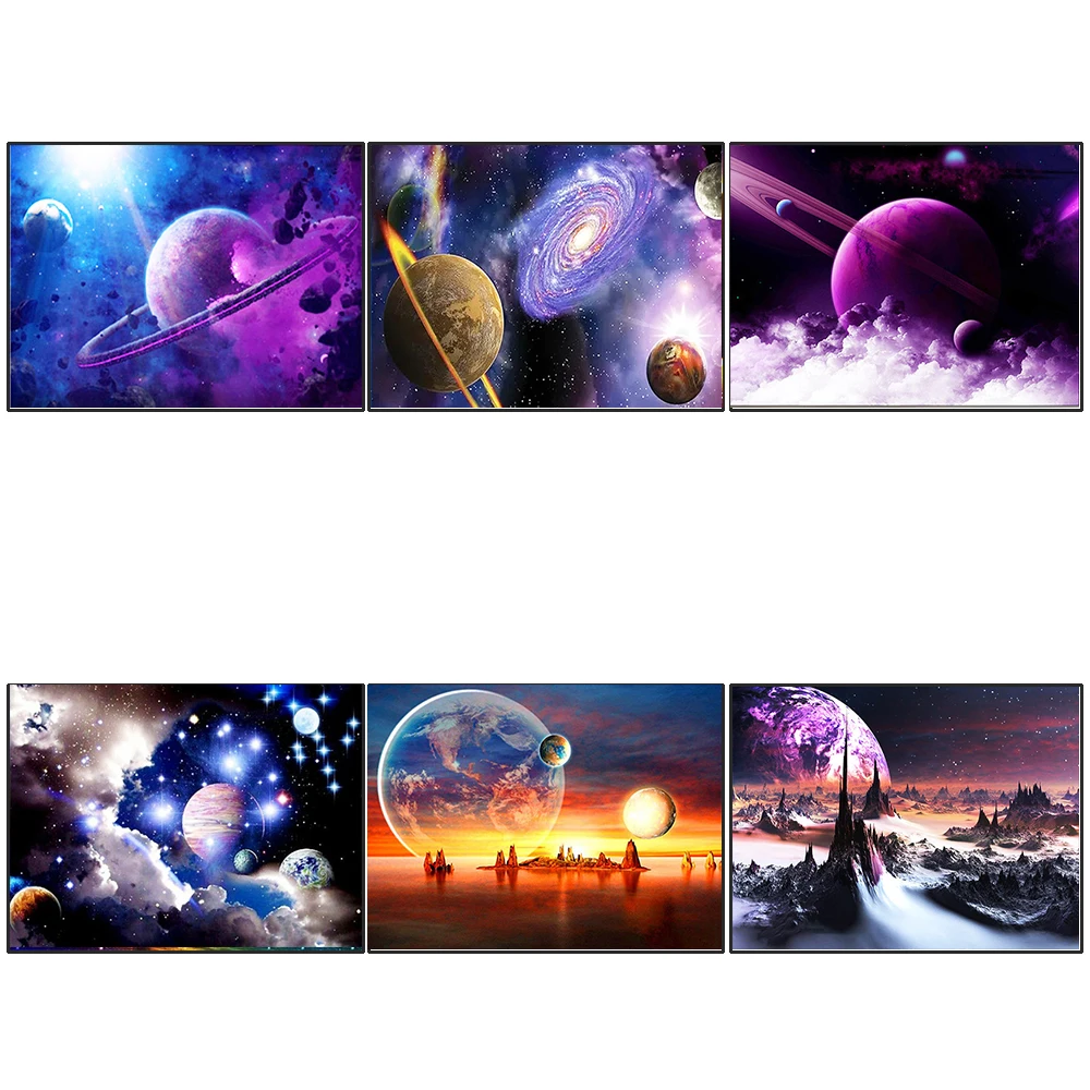 

Full Square Diamond Painting Space 5D DIY Mosaic Diamond Embroidery Landscape Cross Stitch Kit Home Decor