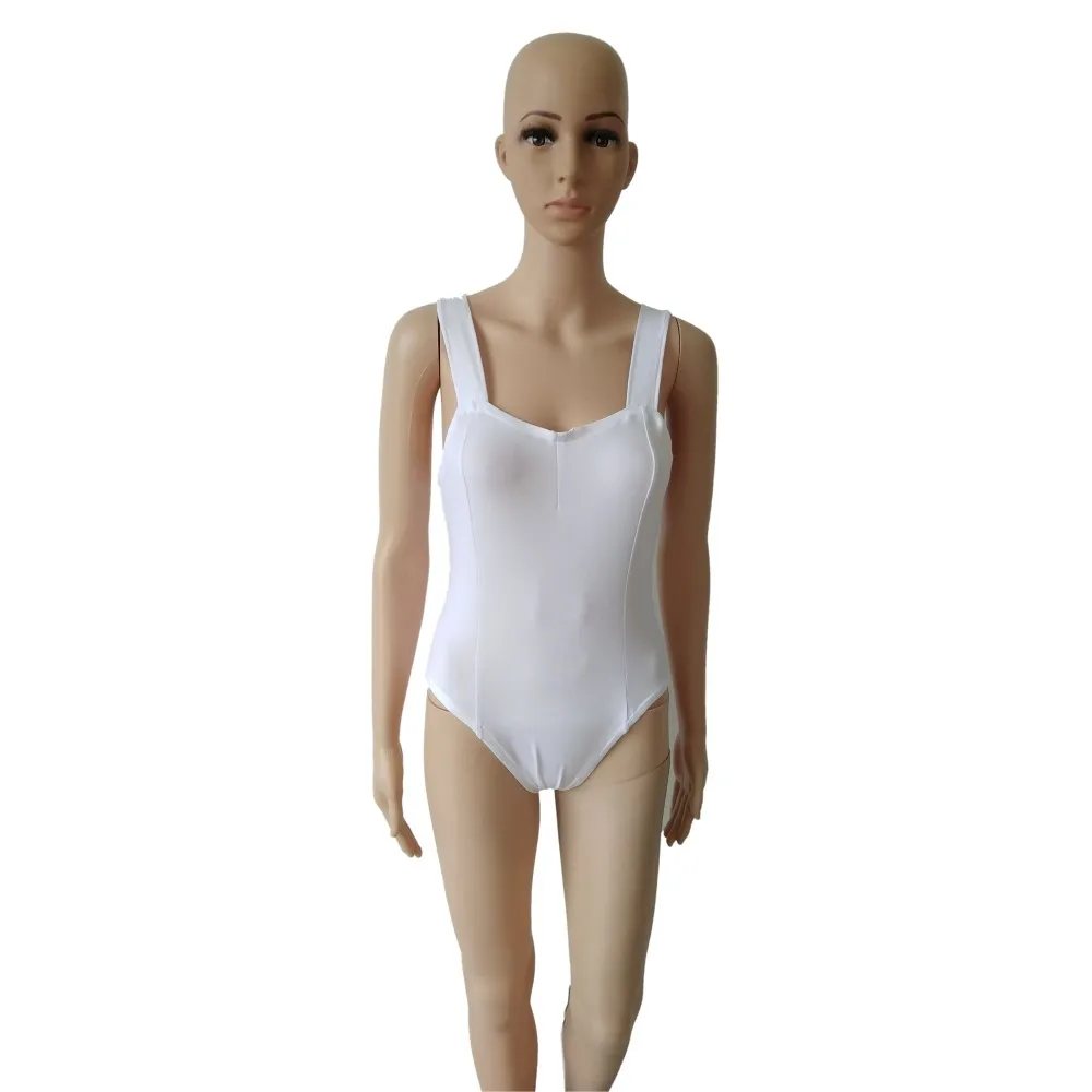 

New style white color Sleeveless Spandex unisex Bodysuit Ballet Gymnastics Leotard jumpsuit Unitard tights