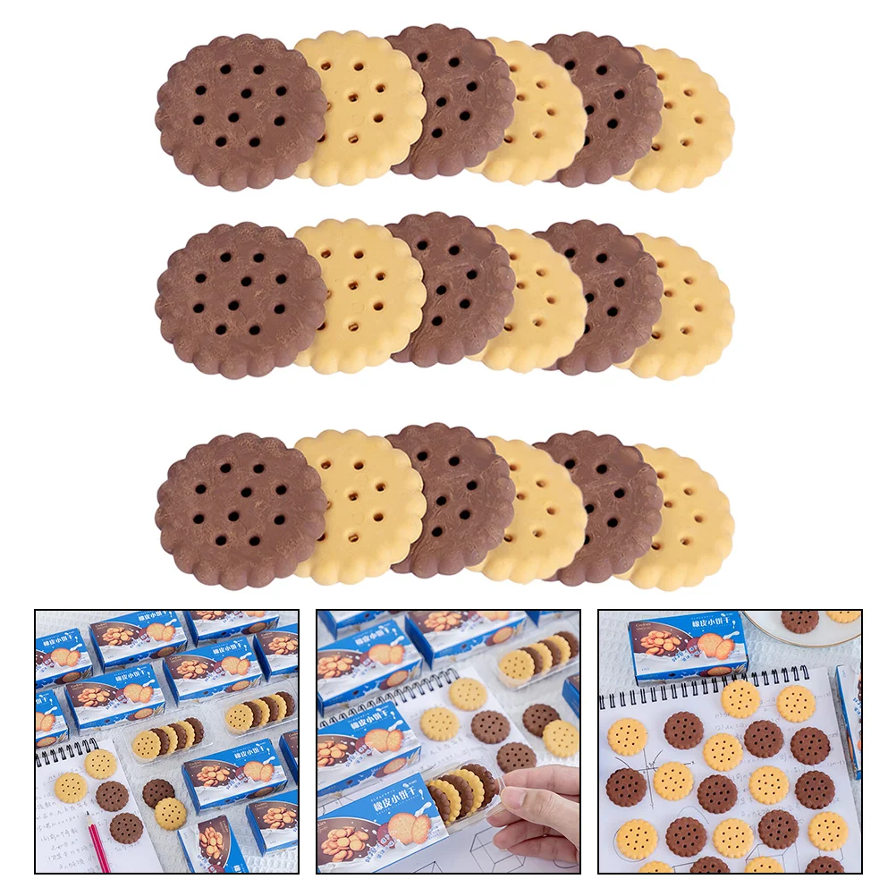 

18pcs Cartoon Shaped Erasers Students Cookie Shaped Erasers Children Gifts