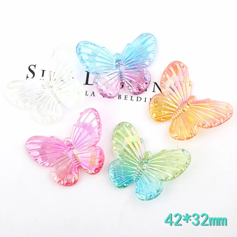 

10 шт./лот красочные 3D бабочки кабошон кавайные украшения рукоделие симфония акриловая подвеска DIY аксессуары для скрапбукинга