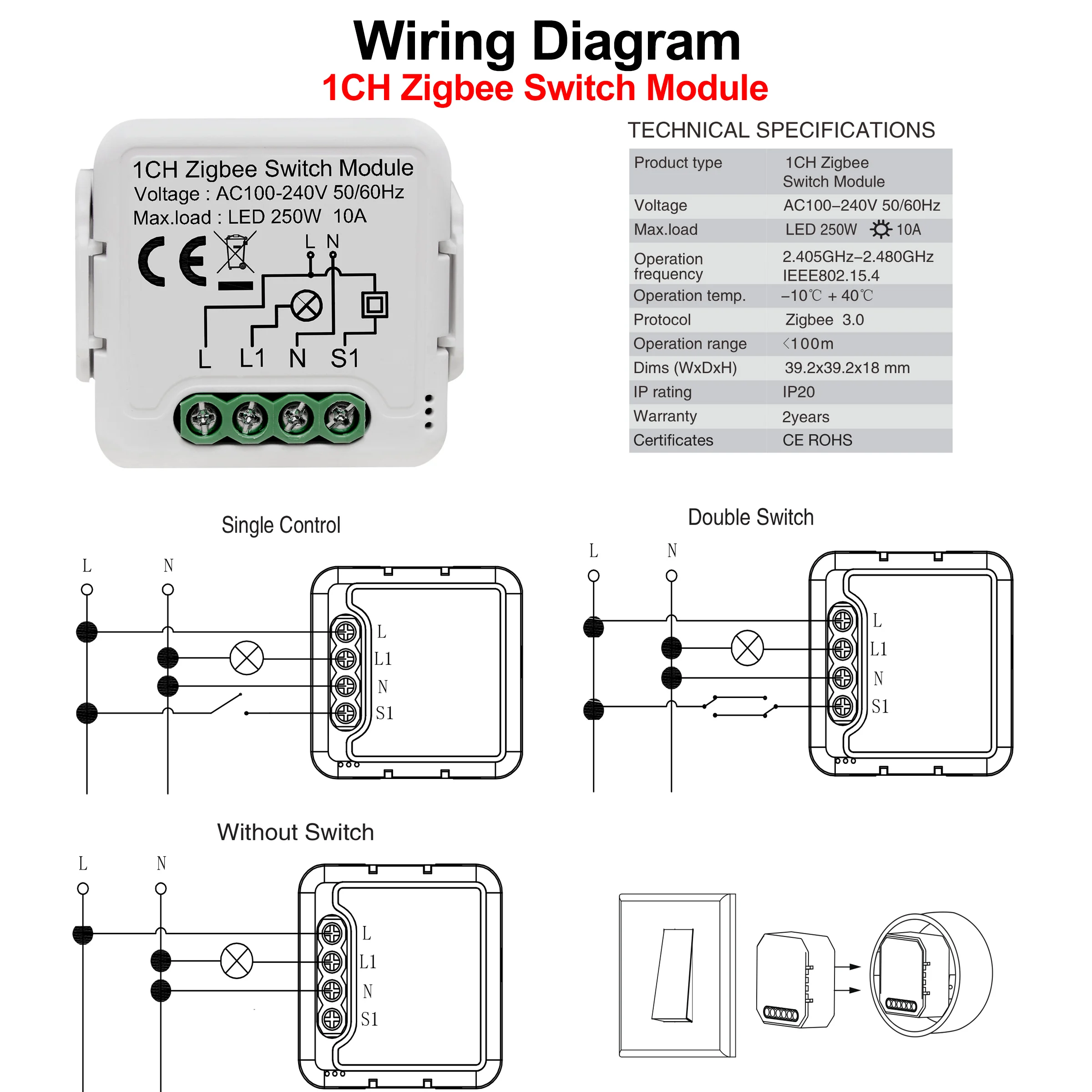 ZigBee 3.0 Modul Sakelar Lampu Pemutus Pintar DIY 1 2 3 4 Gang Mend aand Kontrol Arah Bekerja dengan Alexa Google Home