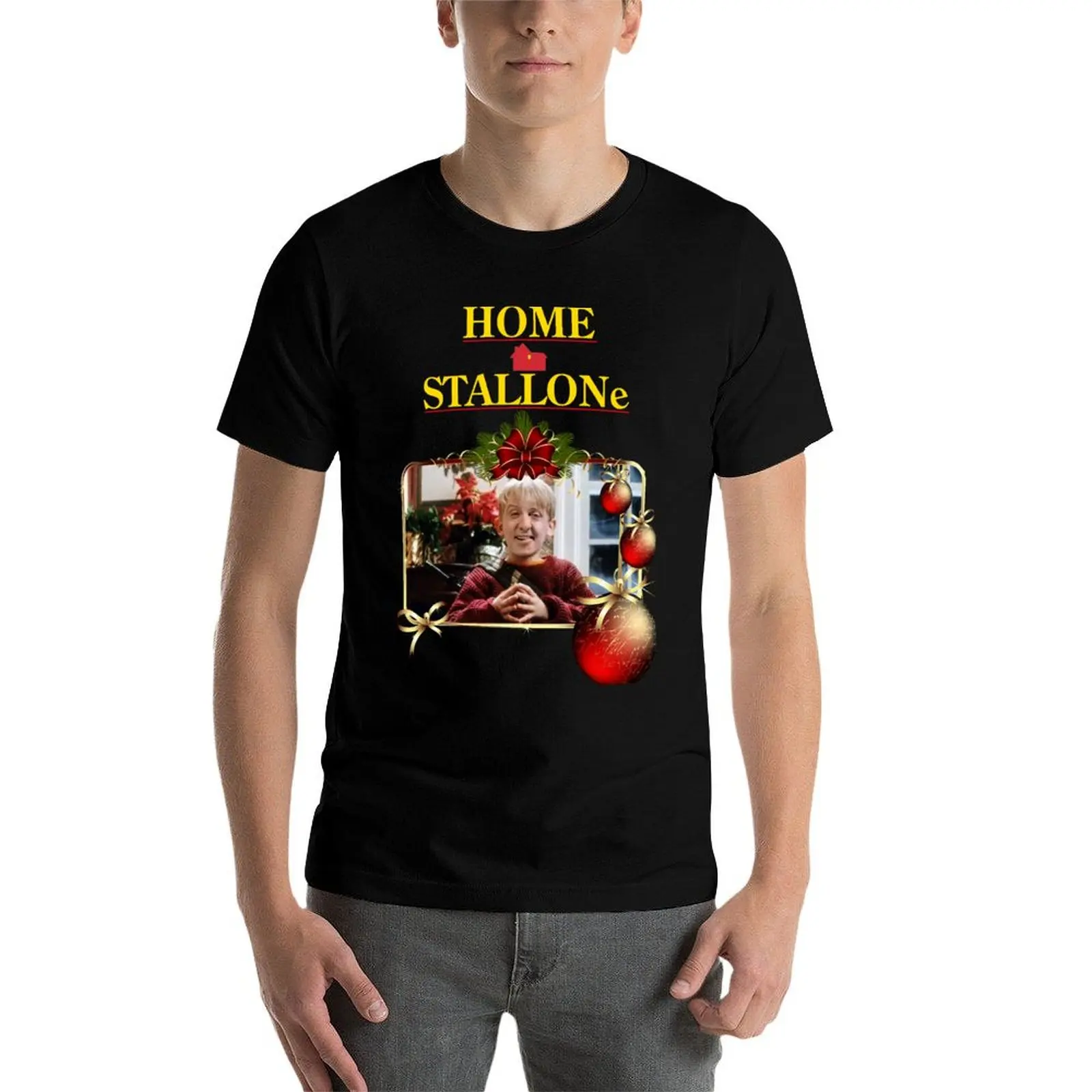 Фото Футболка Home Stallone, повседневная, из мягкого хлопка, с короткими рукавами №3