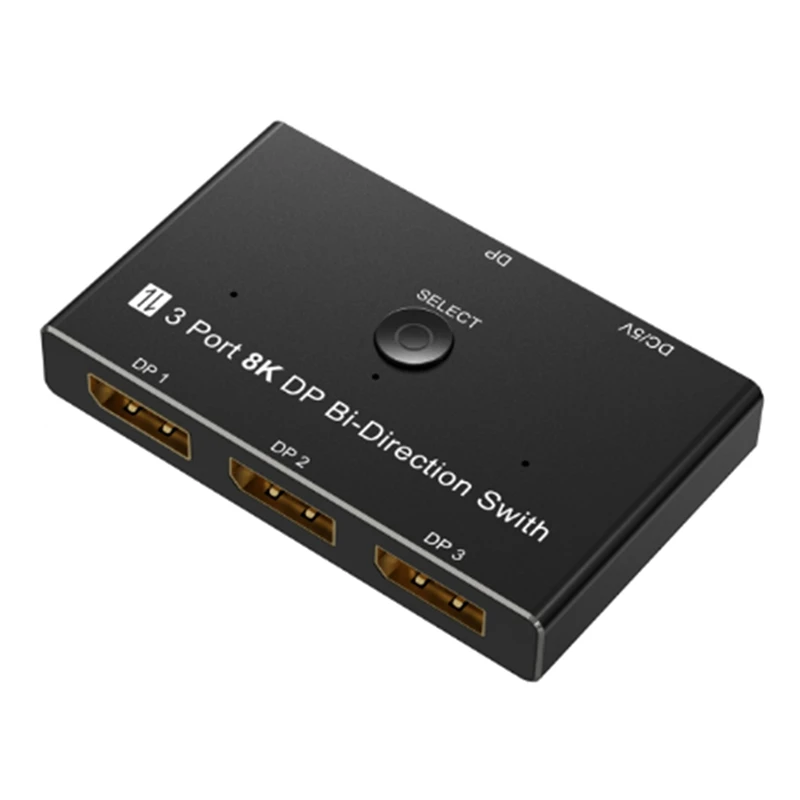 

Displayport 1.4 Splitter 1X3 Interchange Switcher 8K@30Hz HD Display 4K@144Hz Split Screen Converter