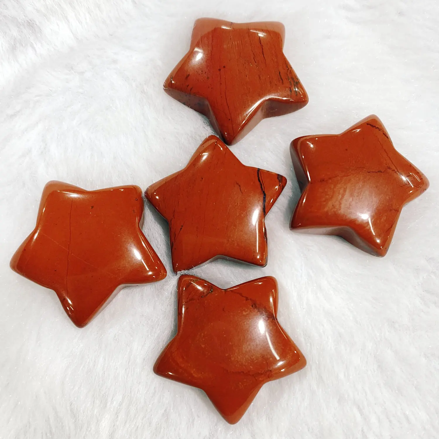

5 Piece Natural Red Jasper Decoration Star Shaped Stones Energy Healing Crystal DIY Gift Love Gems