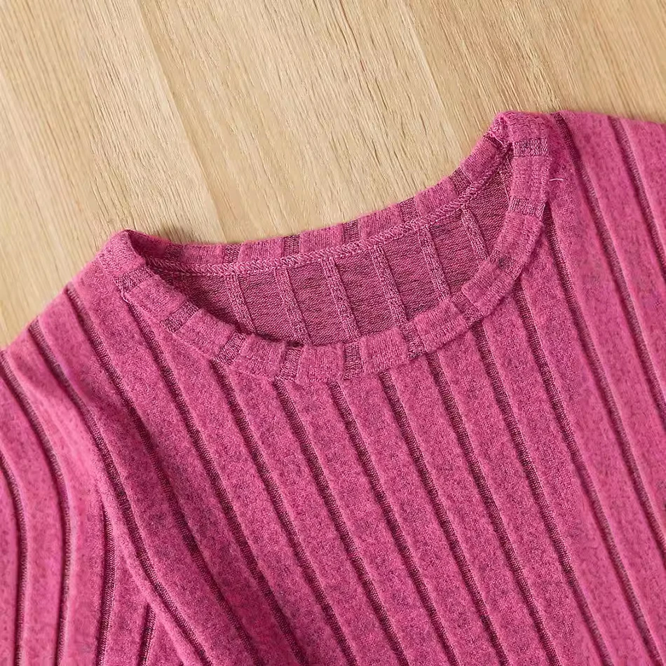 Girls Autumn and Winter Knitted Sweater Dress Solid Color Soft Long Sleeve Children Christmas Costume Birthday Casual Wear