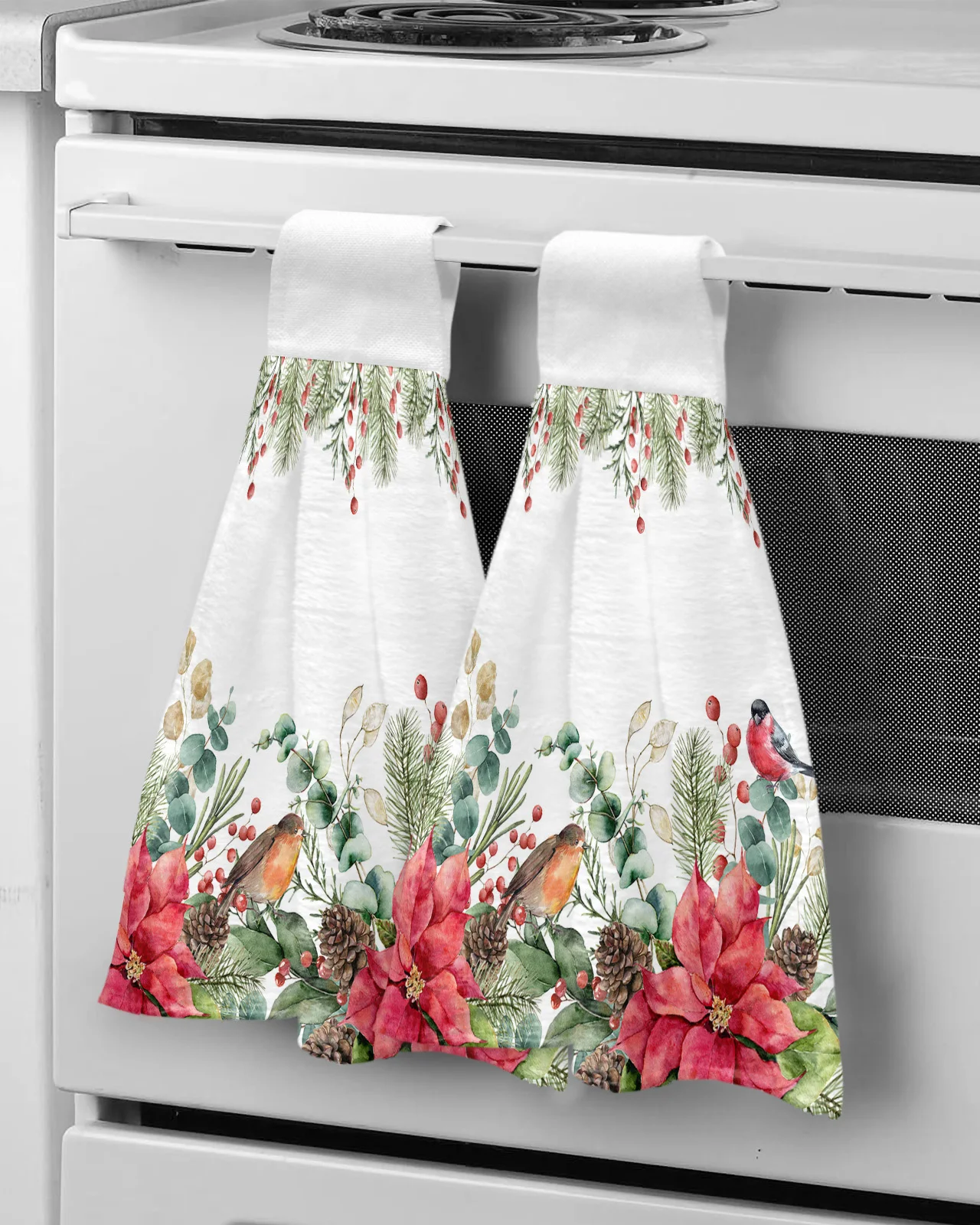 

Рождественский эвкалипт, ягоды, Робин, подвесная кухня, быстросохнущая ткань из микрофибры для чистки, мягкое полотенце