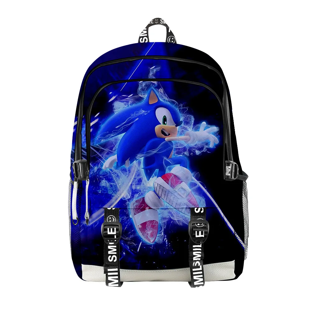 

New Sonic The Hedgehog Large Capacity Zipper Backpack Travel Outing Student Waterproof Backpack Boys and Girls Birthday Gifts