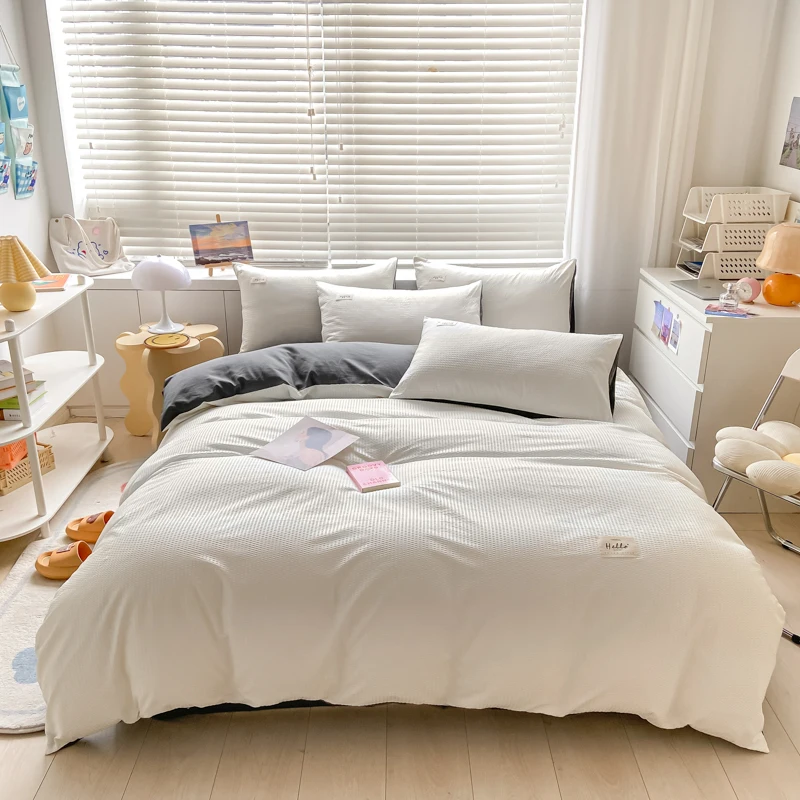 Кровать из матового хлопка однотонный комплект постельного белья Queen для
