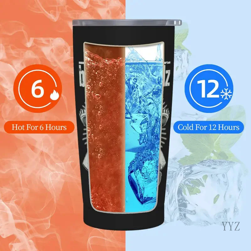 20 унций изолированный стакан с черепом Bosse Onkelz и соломинками термокружка из