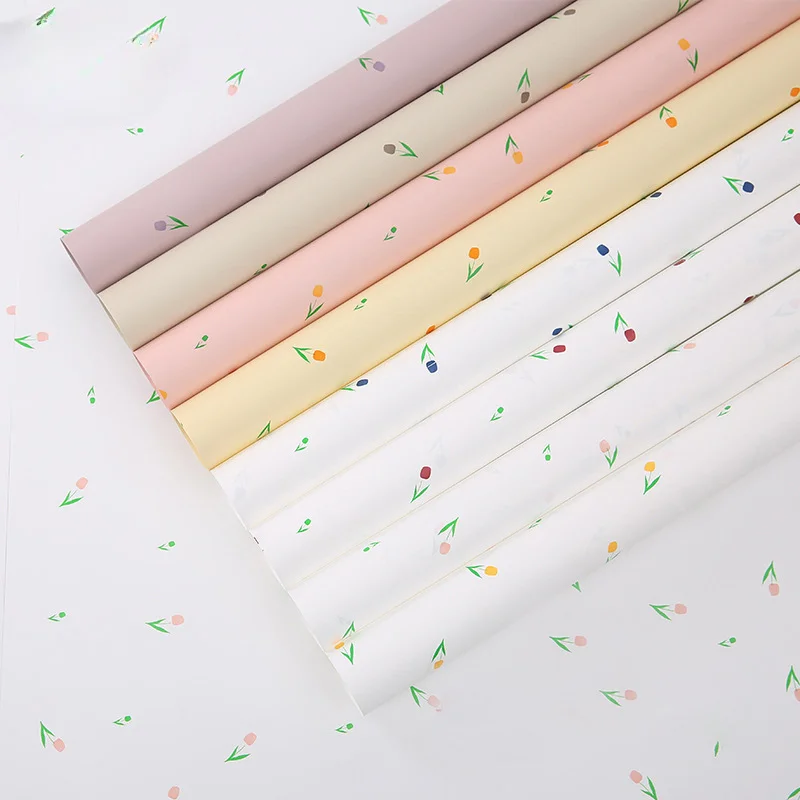 

20pcsTulip Flower Wrapping Paper Waterproof Flower Bouquet Matte Florist Gift Packaging Materials Bouquet Wrapping Paper