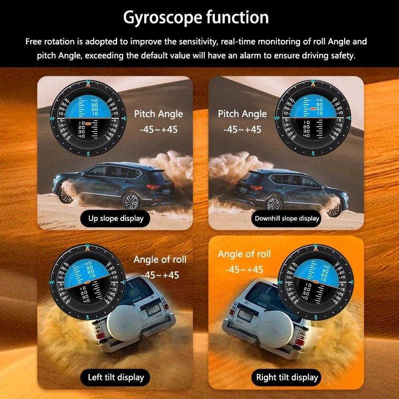 Фото LUFI X7 Gauge 4-й OBD GPS Проекционный дисплей Давление масла с турбонаддувом Температура масла G Значение Гироскоп ЖК-дисплей со светодиодом RGB №4