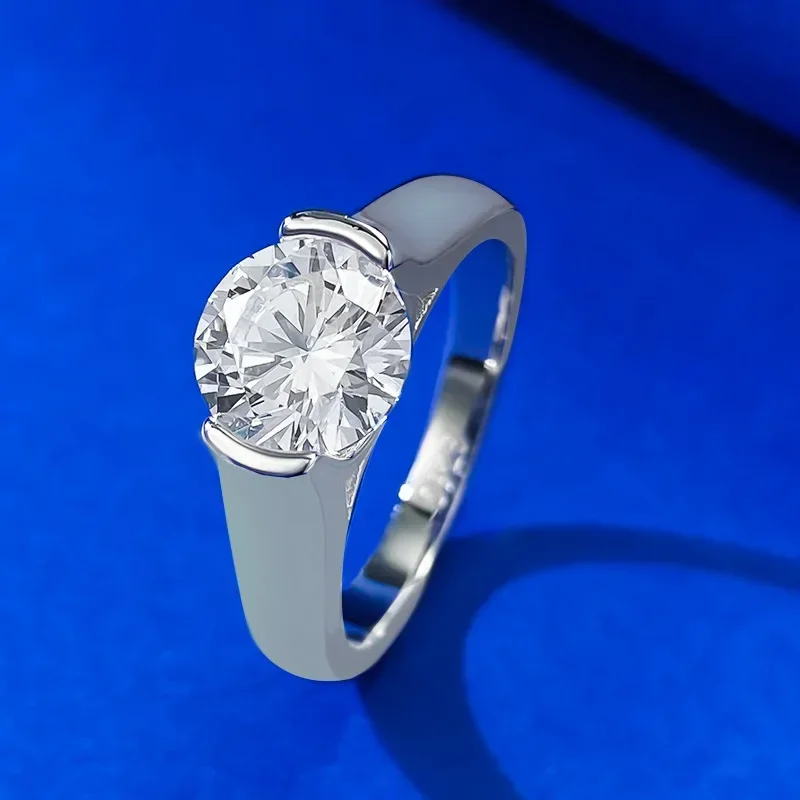 Кольцо женское из серебра 7 5 пробы с высокоуглеродистыми бриллиантами