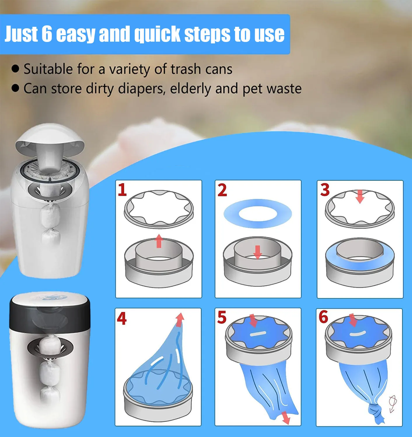 Прочные экологически чистые мешки для мусора домашнего использования.