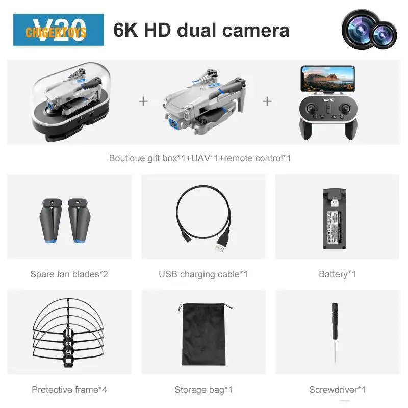 Мини-Квадрокоптер V20 складной с HD-камерой Wi-Fi 360 градусов |
