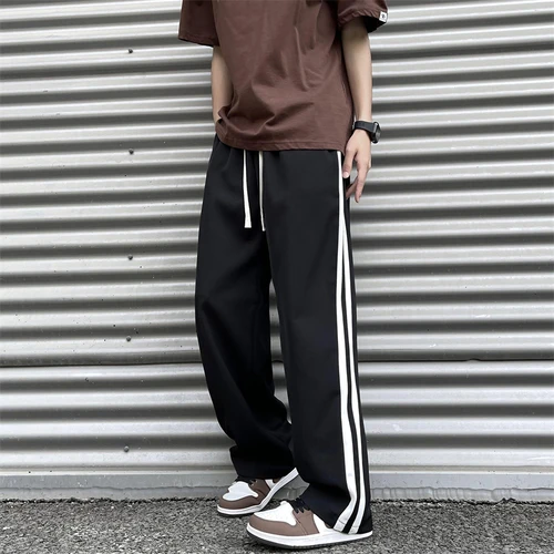 Брюки-багги мужские, широкие брюки, летние японские полосатые винтажныеДжоггеры для подростков, тактические