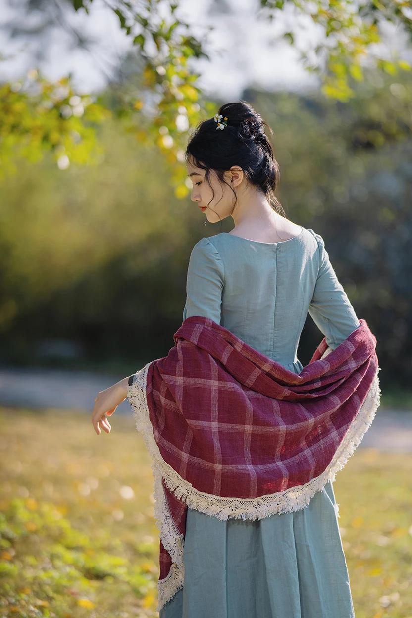 Весенне-осенний женский Романтический клетчатый кружевной лоскутный шарф с