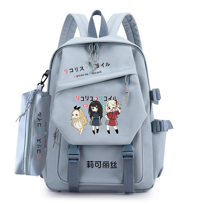 

Lycoris Recoil аниме унисекс плечевой рюкзак, повседневная школьная сумка, вместительный дорожный рюкзак для ноутбука