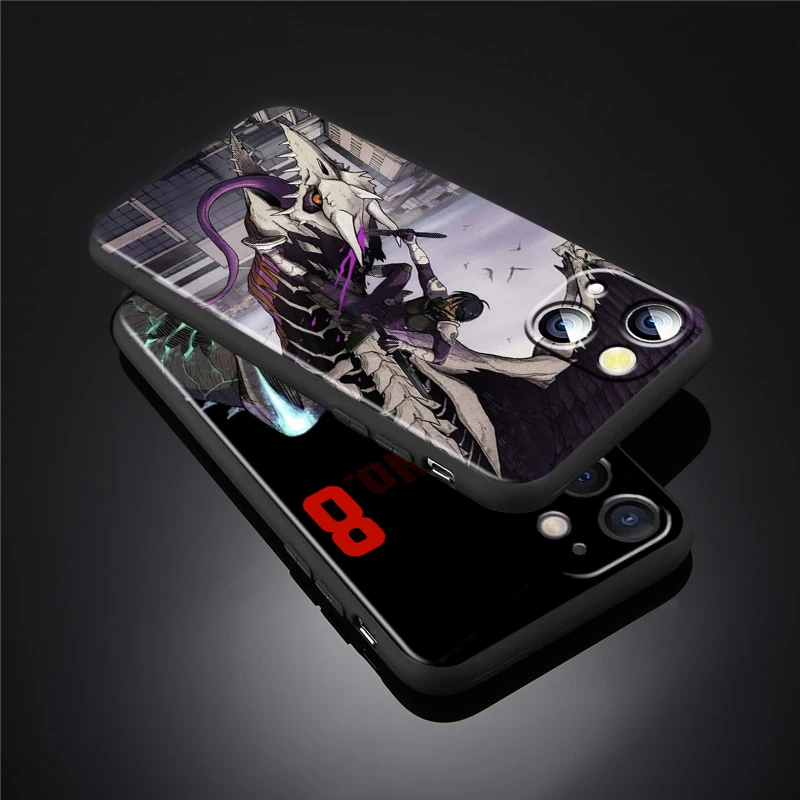 Классный милый черный мягкий чехол для телефона с аниме K-Kaiju No. 8 iPhone 15 14 13 12 11 XS XR X 7
