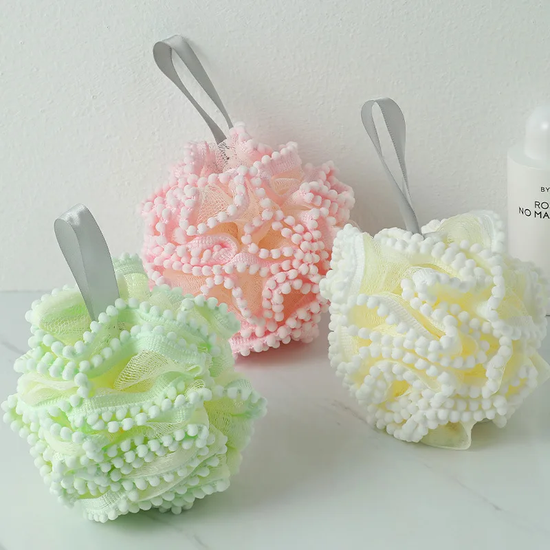 

Кружевной Большой жемчужный шарик для ванны милый скраб для ванны Пенообразователь для ванны с цветком для мытья тела