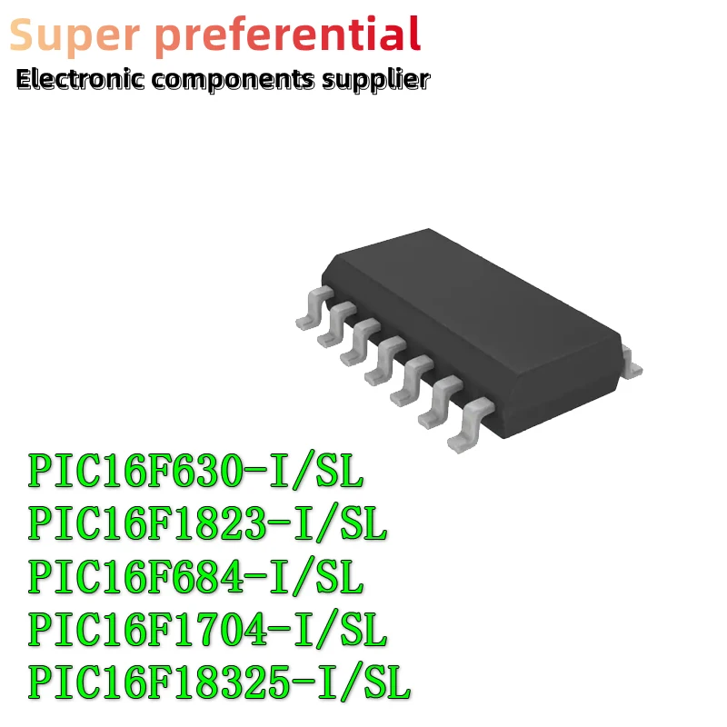 

5pcs PIC16F630-I/SL PIC16F630 16F630 PIC16F1823 PIC16F1823-I/SL PIC16F684-I/SL PIC16F684 SOP14 PIC16F1704-I/SL PIC16F18325 SMD