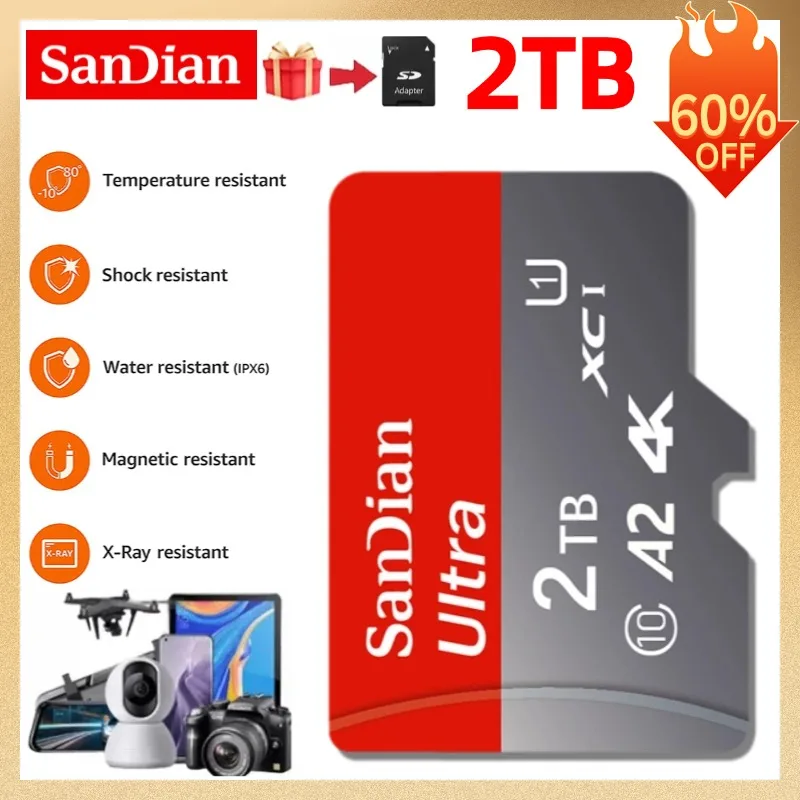 Ultra Memory Card 128GB 2TB 1TB 256GB 512GB A2 Micro TF SD Flash U3 64GB A1 V30 Class 10 For Phone
