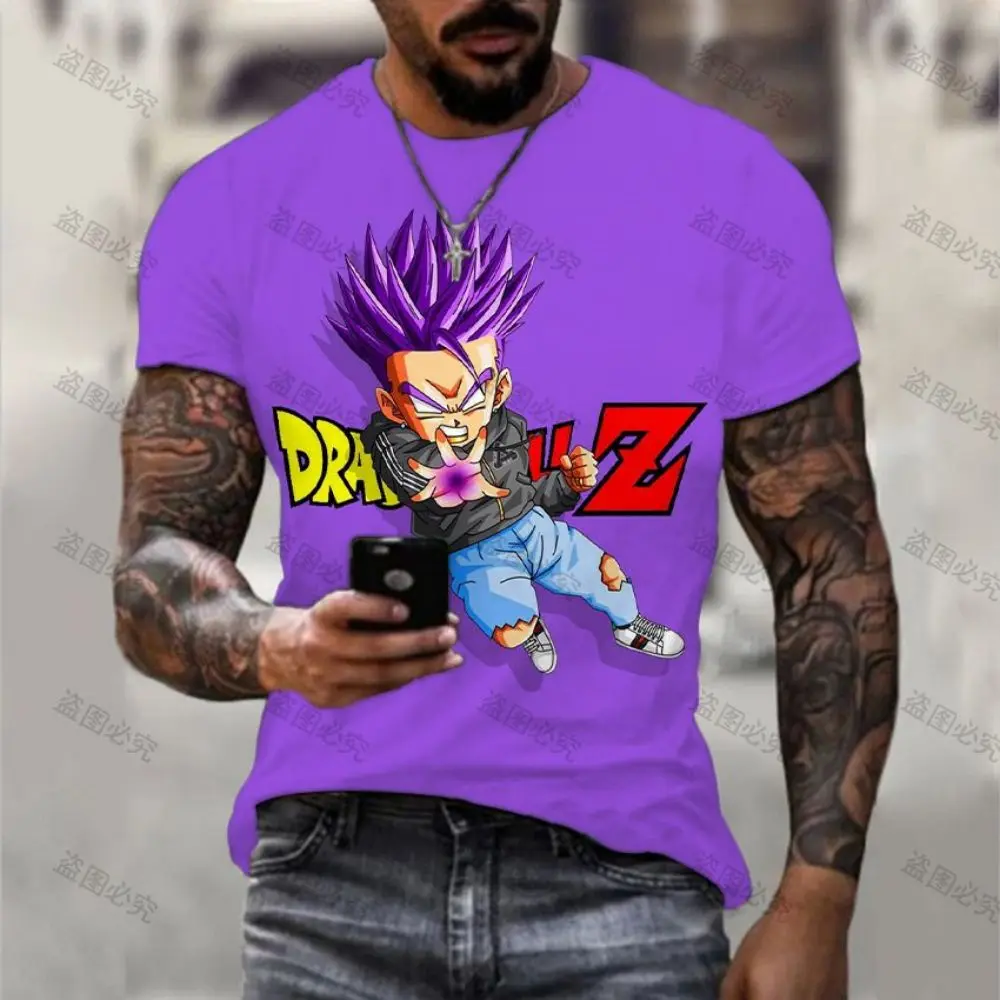 

Dragon Ball Z Goku Vegeta Men's T-Shirt Summer Tops Harajuku Saiyan Y2K Short Sleeved Cool Majin Buu New Oversized Streetwear
