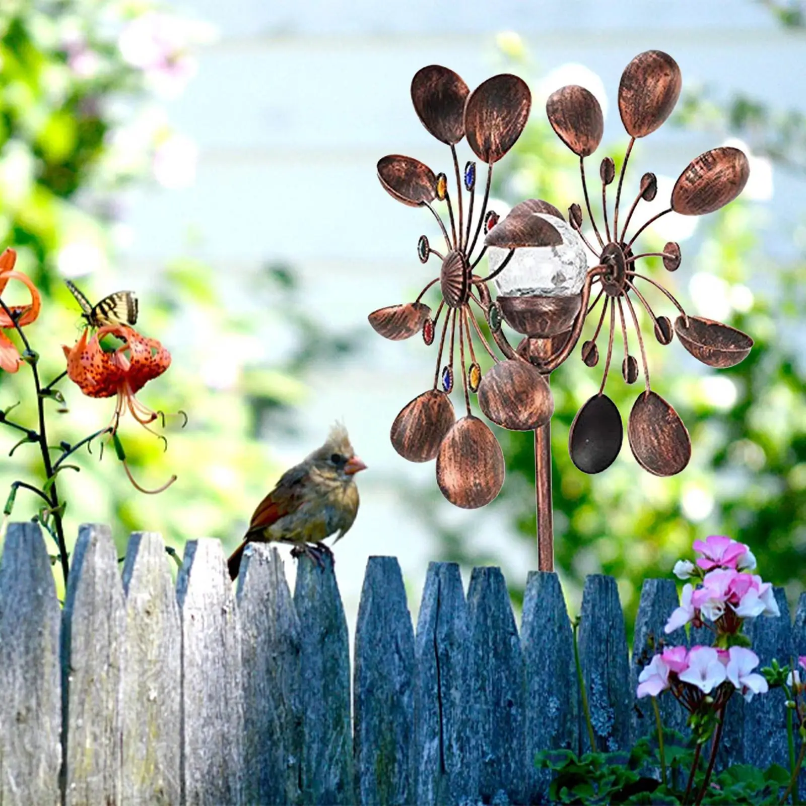 

Solar Windmill Led Multicolor Lights Wind Spinners Pinwheel Garden Yard Rotate Durable Lights Decoration Night Bright Quiet L8l6