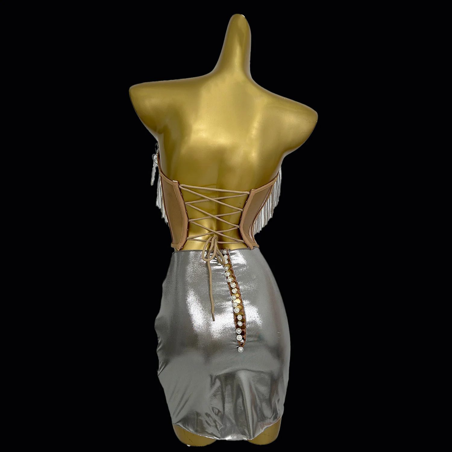 Серебристый корсет и юбка SN