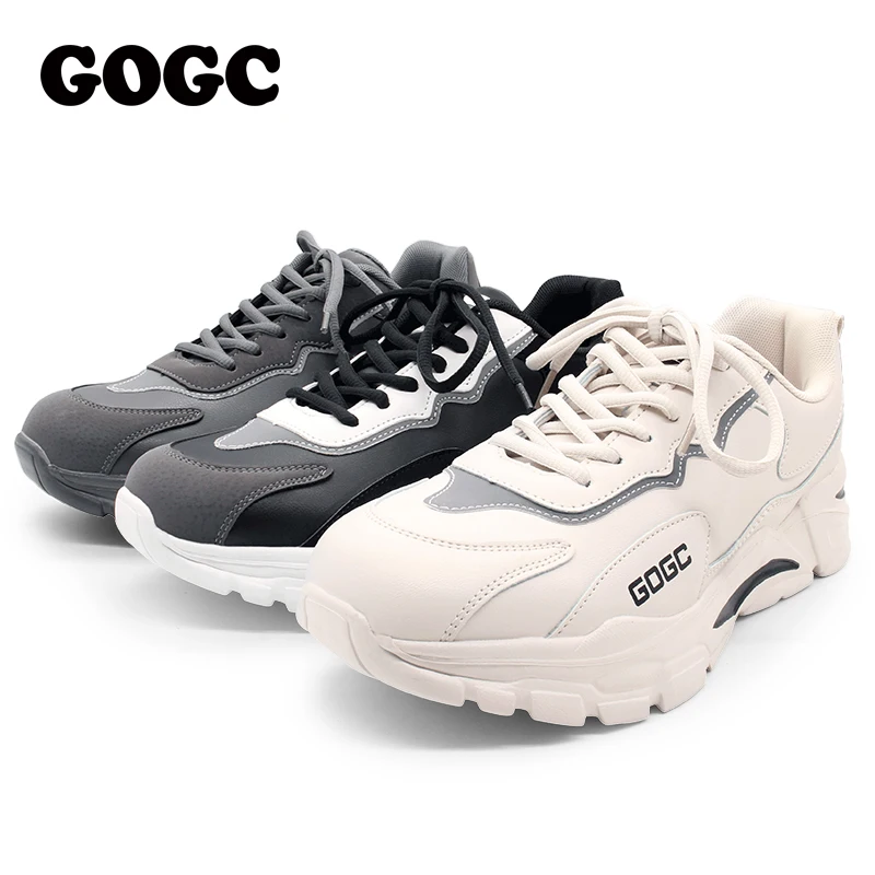 Кроссовки GOGC мужские из спилка модная Роскошная повседневная обувь для отдыха
