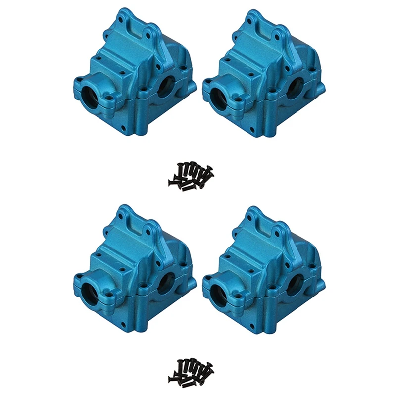 

4Pcs Metal Wave Box Gear Box Upper And Lower Cover 144001-1254 For 1/14 Wltoys 144001 RC Car Spare Parts,Blue