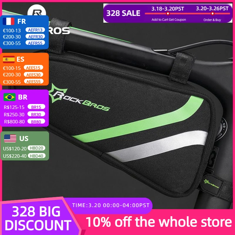 

ROCKBROS Bicycle Bag Waterproof MTB Road Bike Bag Frame Front Triangle Bike Tube Bag Large Capacity Bicycle Repair Tool Panniers