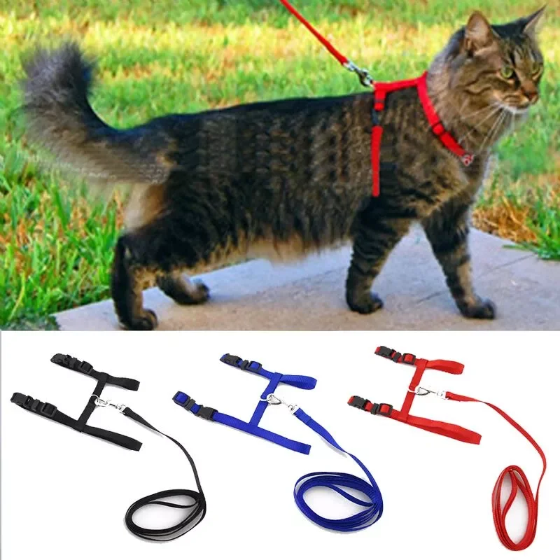 

Cat Collar Harness Leash Adjustable Nylon Pet Traction Cat Kitten Dog Halter Collar gato Cats Products Pet Harness Belt