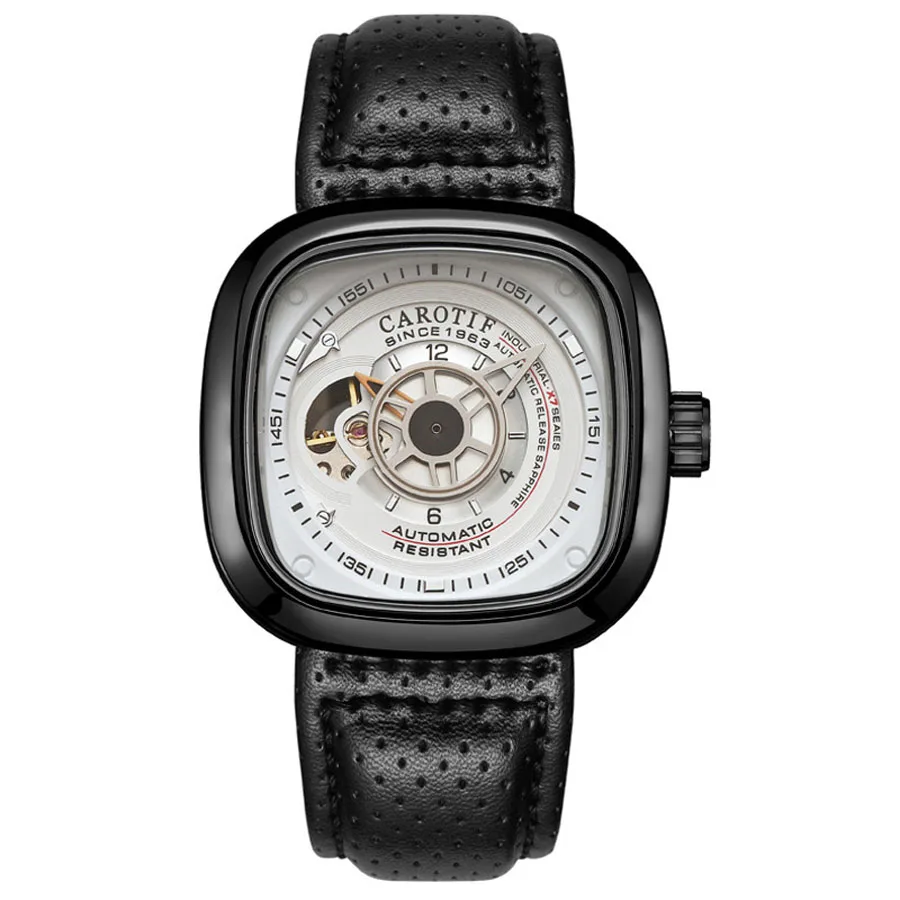 Продажа Автоматические механические мужские часы 2022 Топ люксовый бренд мужские модные креативные квадратные часы-скелетоны мужские часы Новинка