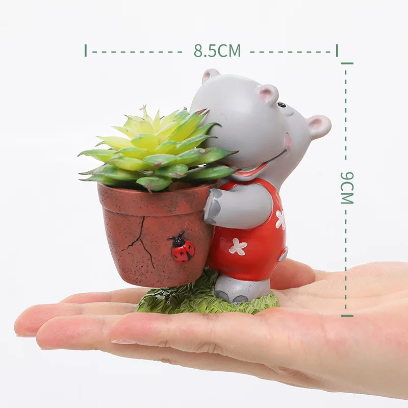 Цветочные горшки из смолы с мультяшными картинками мистер и миссис хиппи