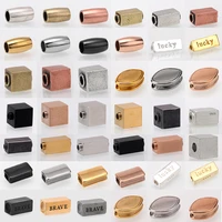 charm spacer beads for jewelry making diy bracelets copper accessories steel gold color tube cube beads big holes custom letter