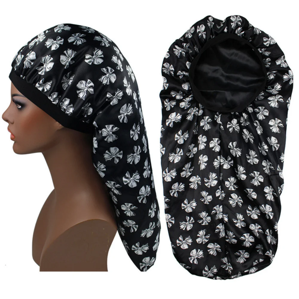Women Satin Lined Bonnet Beauty Print Satin Silk Bonnet Sleep Night Cap Bonnet Hat Bonnet Satin Cheveux Nuit Bonnets For Women