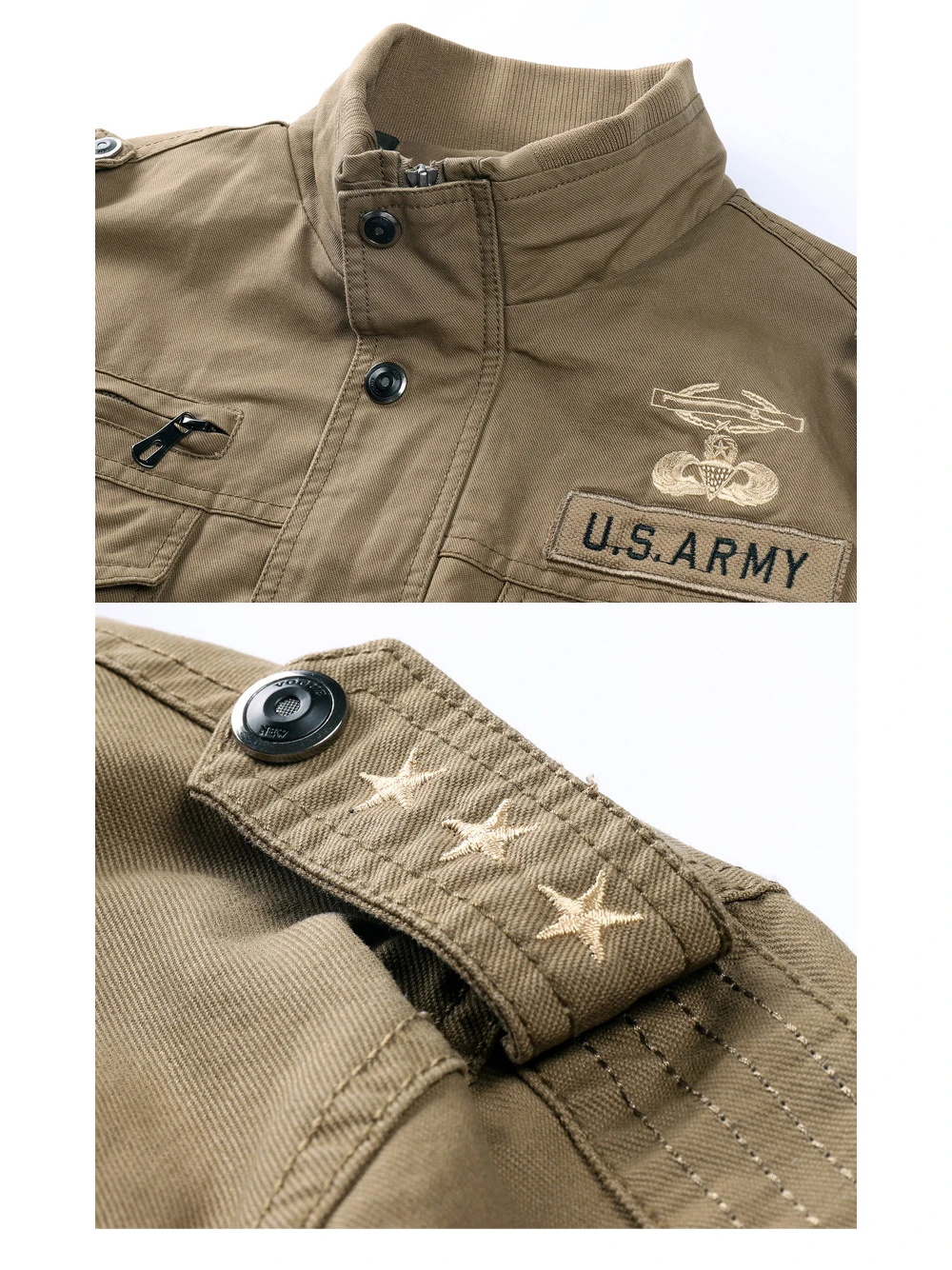 Men's Tactical Training Jacket High Quality Medal Bomber Jacket Multi-Pocket Outdoor Military Training Coat Hiking Jacket