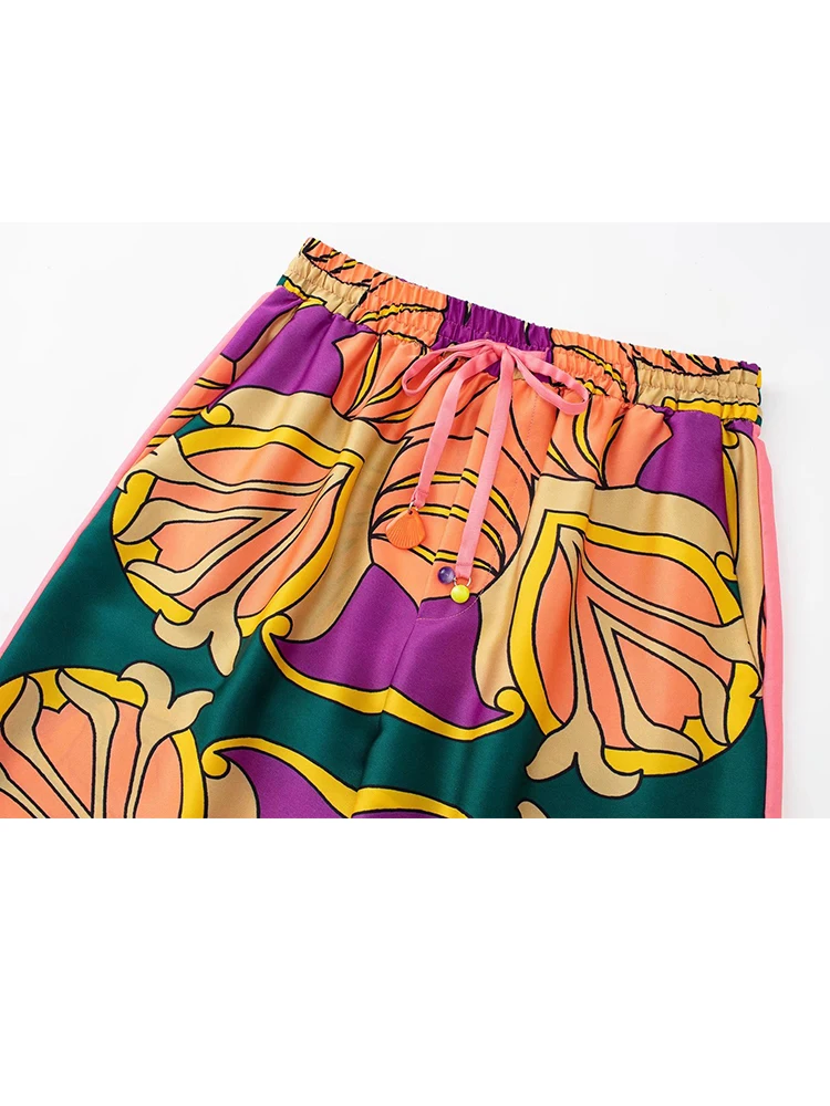 New Fashion Print Elegant Women's Suit 2022 New Elastic Waist Straight 2 Piece set Suit Casual Chic Youth Vacation Fashion Suit