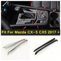 carbon fiber style interior for mazda cx5 cx 5 2017 2022 gear shift box cover molding trim decoration strip inside accessories