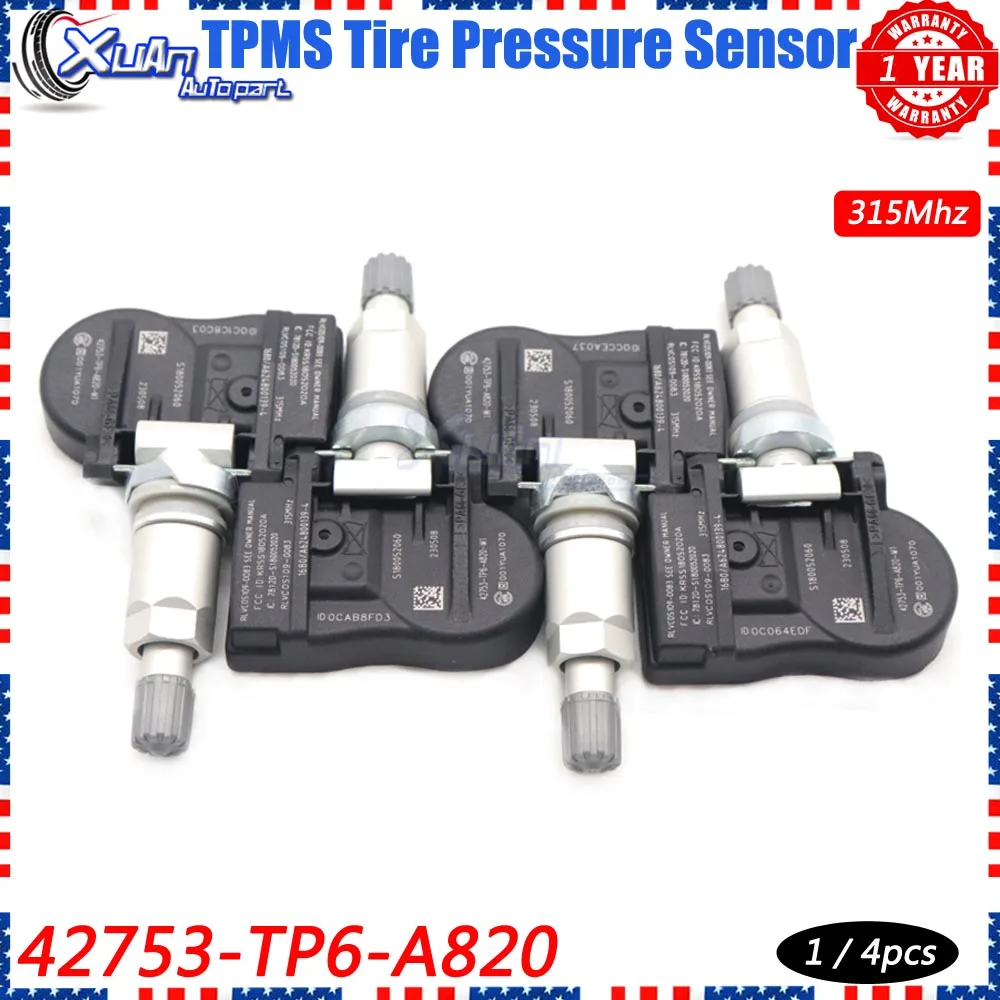 Xuan TPMS система контроля давления в шинах 42753-TP6-A820 для Honda Accord Crosstour CR-V 2010-2015 315 МГц 42753-TP6-A821