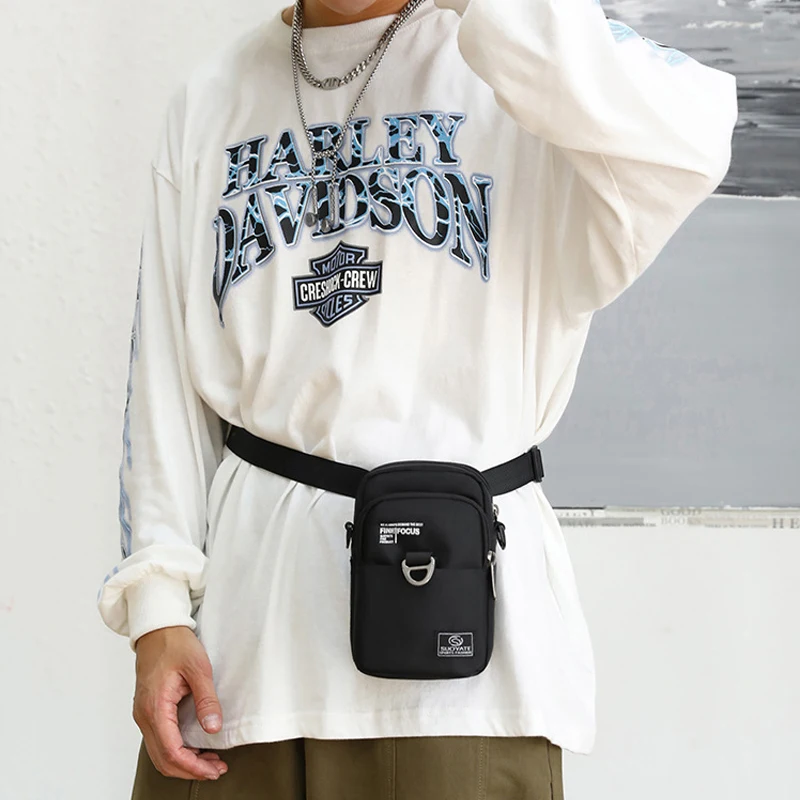 Men's Messenger Bags 2023 New Multifunction Male Crossbody Shoulder Bags Waterproof Nylon Waist Packs Cell Phone Flaps Purses