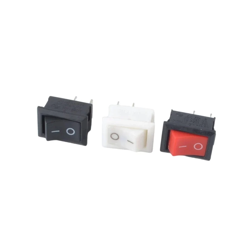 

5/10Pcs Push Button Switch 10x15mm SPST 2Pin 3A 250V KCD11 Snap-in on/Off Rocker Switch 10MM*15MM Black Red and White