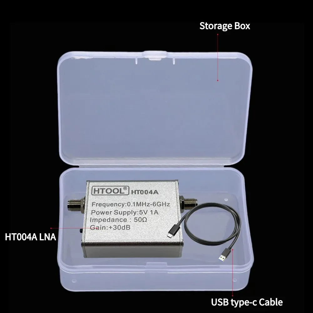 

HTOOL HT004A 100K-6Ghz 30dB малошумящий усилитель LNA, 50 Ом, широкополосный, с высоким коэффициентом усиления, усиленный сигнал, предусилитель, радиоприемник SDR